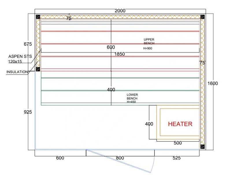 Innen Sauna Aurelia Heat 200 **Platin Version**
